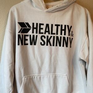 Healthy is the New Skinny White Hoodie sz L